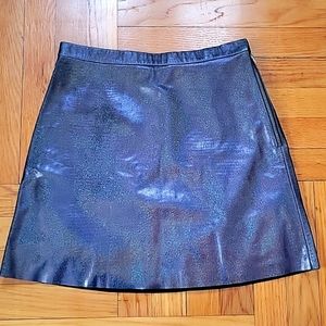& Other Stories Iridescent Genuine leather Mini Skirt (Size 6)